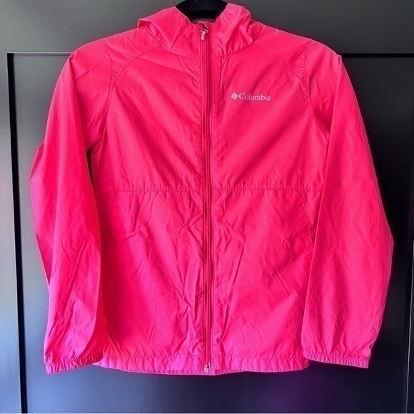 Columbia Other - Columbia youth size medium (10/12) bright coral lightweight windbreaker jacket